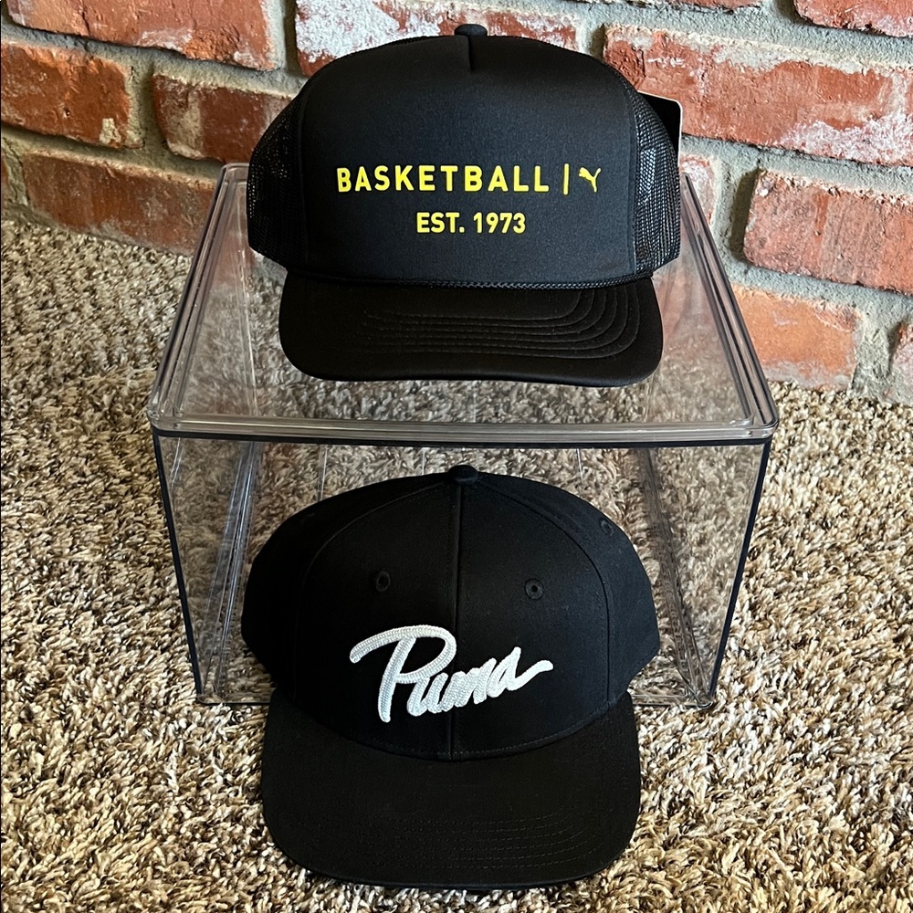 Puma Basketball Trucker Flatbill SnapBack Hat Bundle Combo NWT